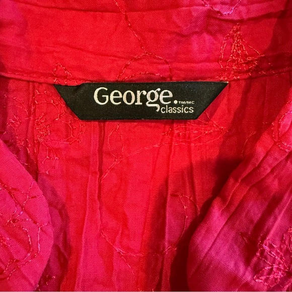 George Classics Blouse Vibrant Pink Women's Top Feminine Light Summer Cruise - Picture 2 of 9